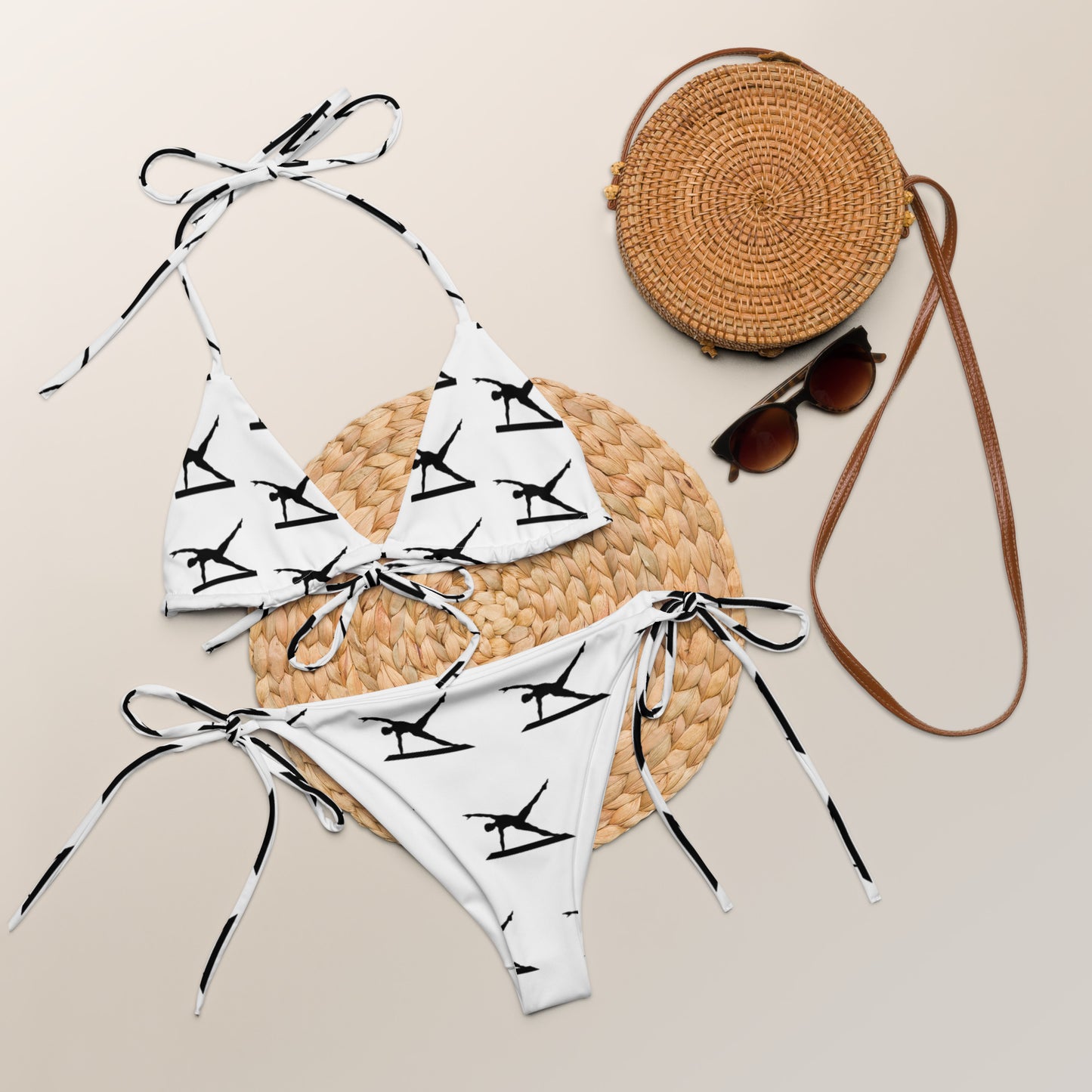 YLYD all-over print recycled string bikini